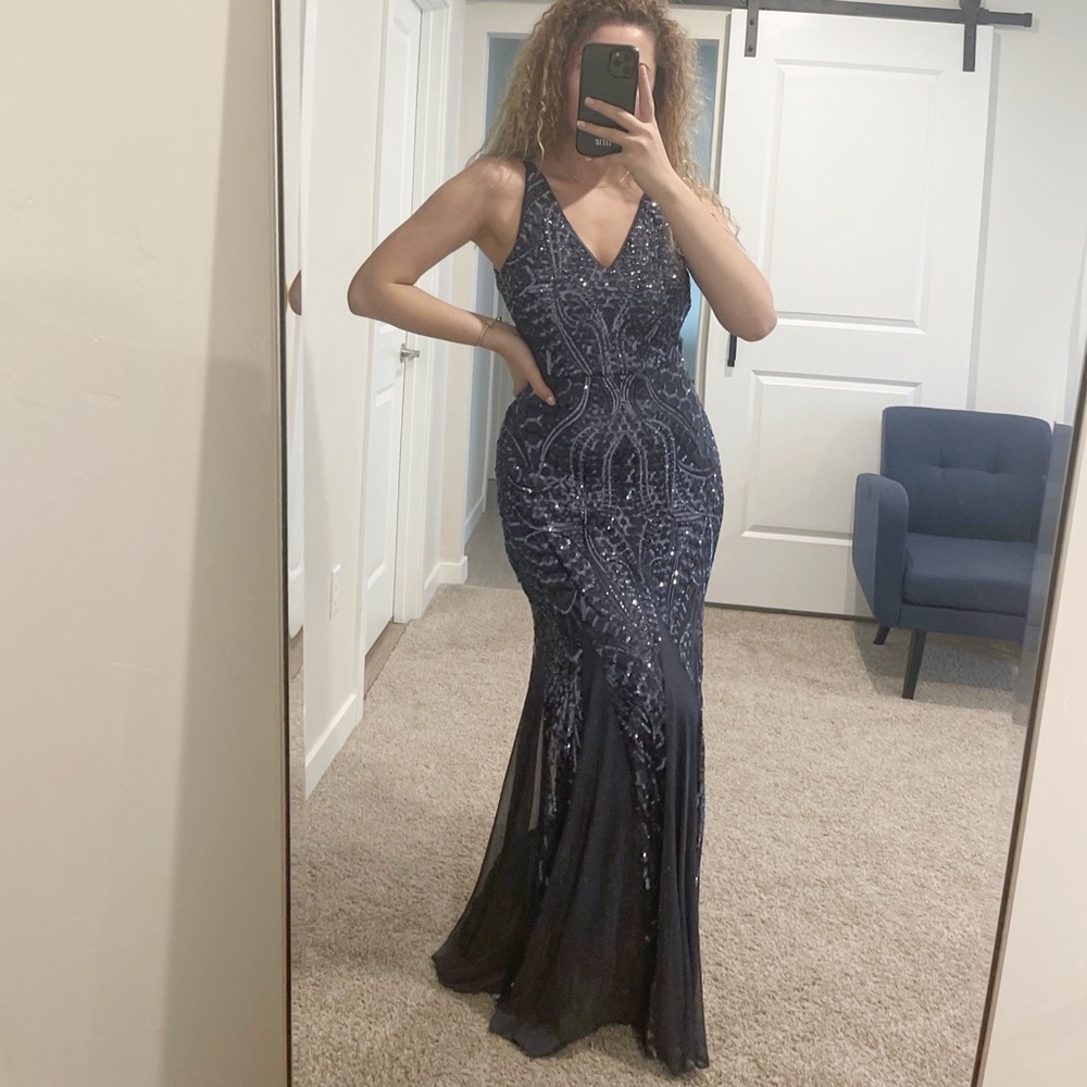Dark Blue Sequin Dress